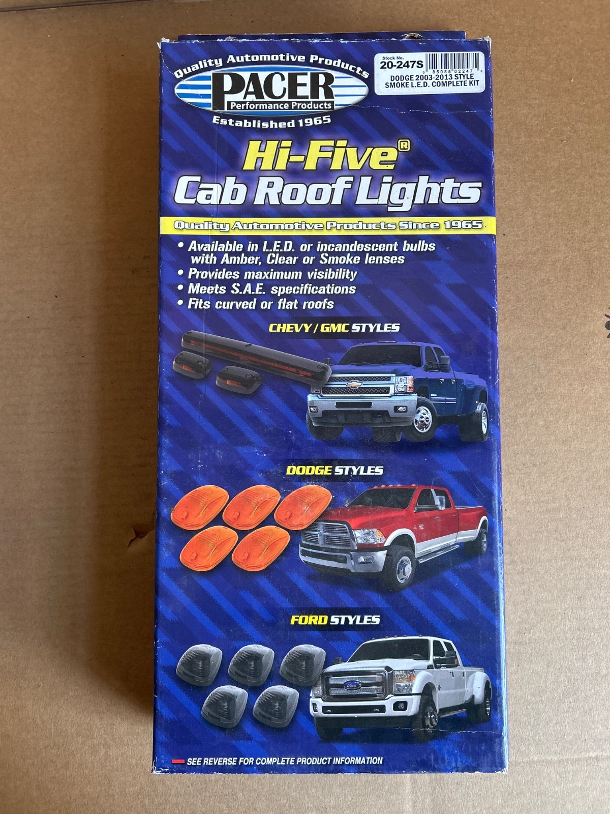 Pacer Lampen Runninglight Dach Smoke 20-247S – Dodge Ram 1500/2500/3500, Ram 1500/2500/3500 2003–2016